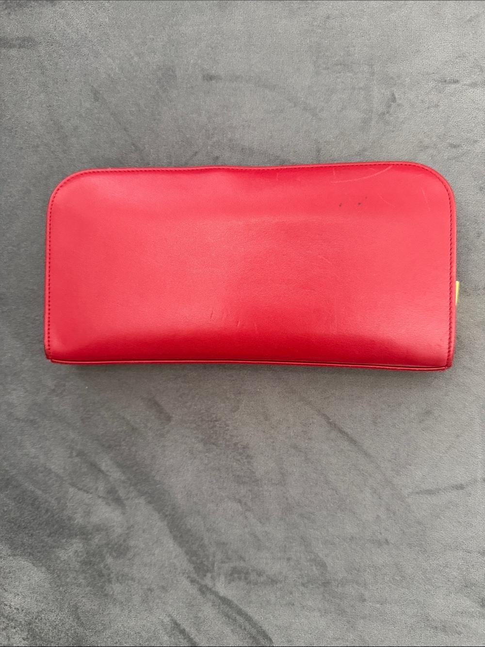 Saint Laurent Paris Red Leather Zip Around Long Wallet Gold Logo Authentic YSL - Picture 2 of 7
